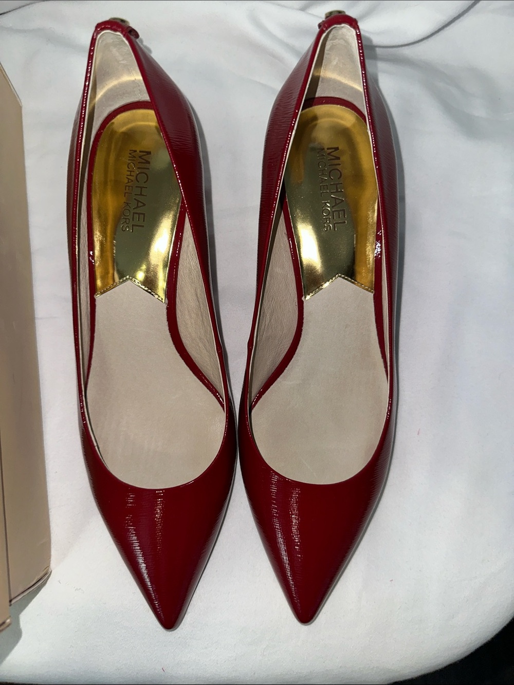 Michael Kors Red Pointed-Toe Patent Leather Pumps